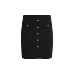 Black knitted mini skirt with gold button front closure and chest pockets — Claudie Pierlot | Endless UAE