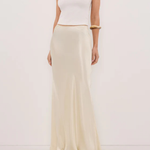 Charli Satin Maxi Skirt in cream worn with matching top — Dissh | Endless UAE
