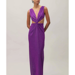 Rio Maxi Dress in purple with deep V-neckline and cutout waist detail — Baobab | Endless UAE