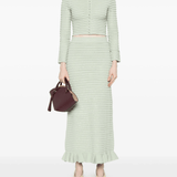 Crystal-embellished knitted skirt
