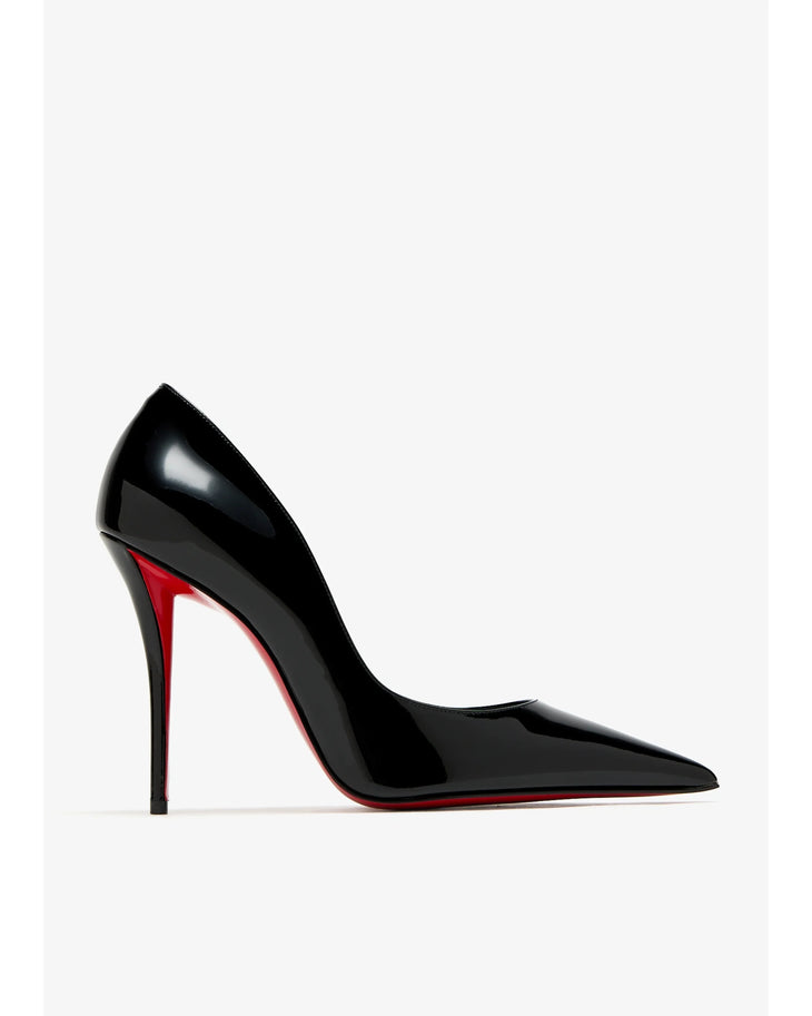 Black patent leather pointed-toe pump with red sole — Christian Louboutin | Endless UAE