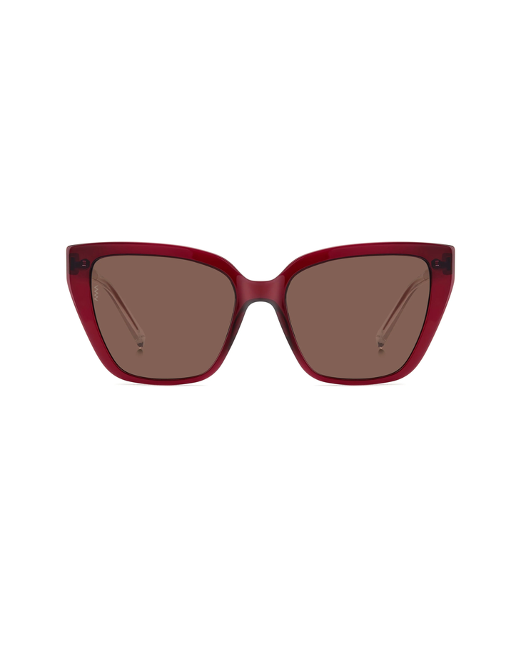 Red cat eye sunglasses with brown lenses and acetate frame — Missoni | Endless UAE