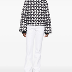 Black and white houndstooth oversized puffer jacket — Perfect Moment | Endless UAE