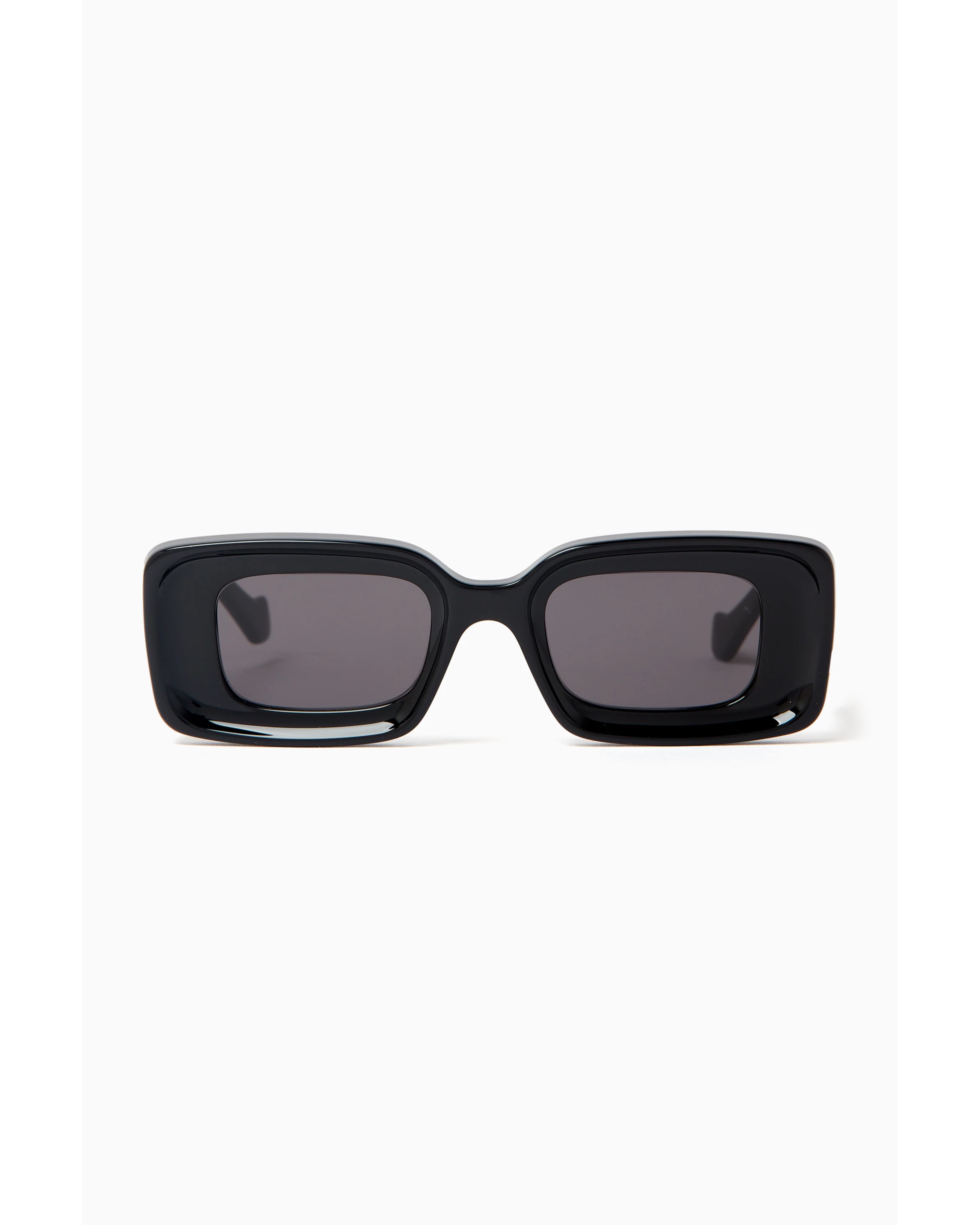 Black rectangular sunglasses with dark tinted lenses and thick frames — Loewe | Endless UAE