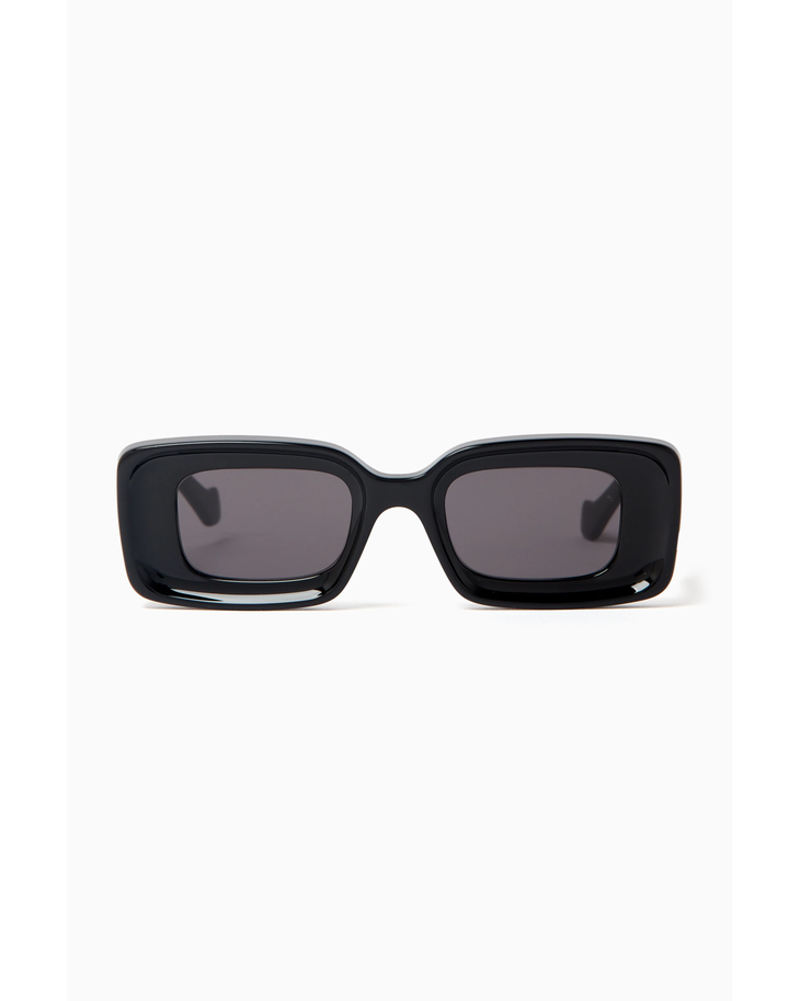 Black rectangular sunglasses with dark tinted lenses and thick frames — Loewe | Endless UAE