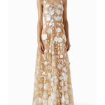 Jasmine Gown in cream floral lace with square neckline and maxi length — Bronx and Banco | Endless UAE