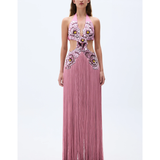 Flower Embdoridery Detailed Maxi Gown