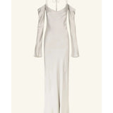 La Lune Off Shoulder Tie Maxi Dress