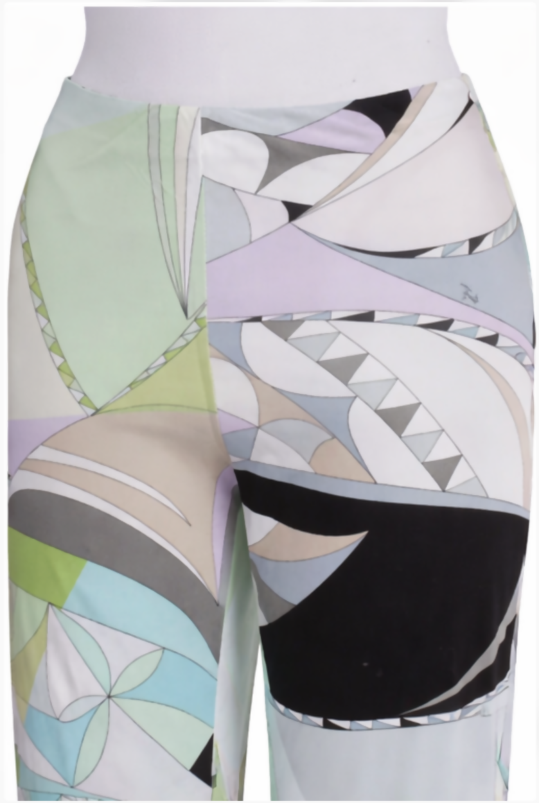 Multicolor patterned Pucci trouser with geometric and abstract design — Emilio Pucci | Endless UAE