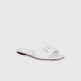 Dg White Leather Sandals