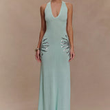 Ellington Knit Maxi Dress With Sequin - Lagoon