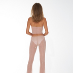 Blush crystal-embellished halter top with deep V-neckline — Nué | Endless UAE