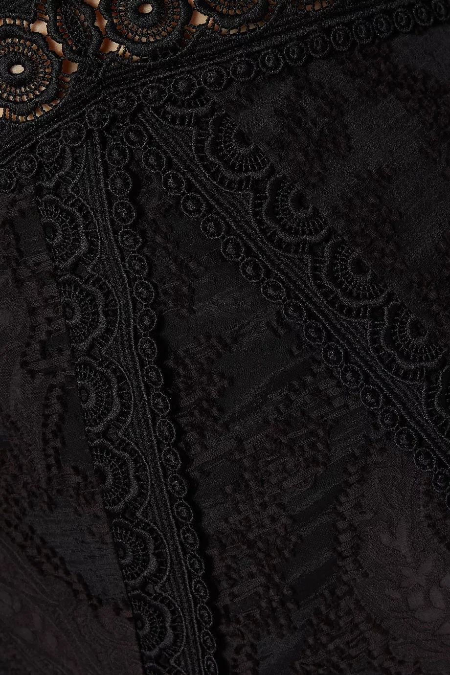 Black lace wrap dress with long sleeves and beaded waist detail — Acler | Endless UAE