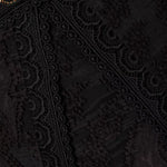Black lace wrap dress with long sleeves and beaded waist detail — Acler | Endless UAE