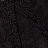 Black lace wrap dress with long sleeves and beaded waist detail — Acler | Endless UAE