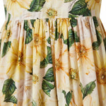 Floral printed cotton skirt and top set with yellow magnolia blooms and green leaves — Dolce and Gabbana | Endless UAE