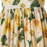 Floral printed cotton skirt and top set with yellow magnolia blooms and green leaves — Dolce and Gabbana | Endless UAE