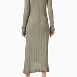 Sage ribbed long sleeve midi dress with asymmetrical hem — 3.1 Phillip Lim | Endless UAE