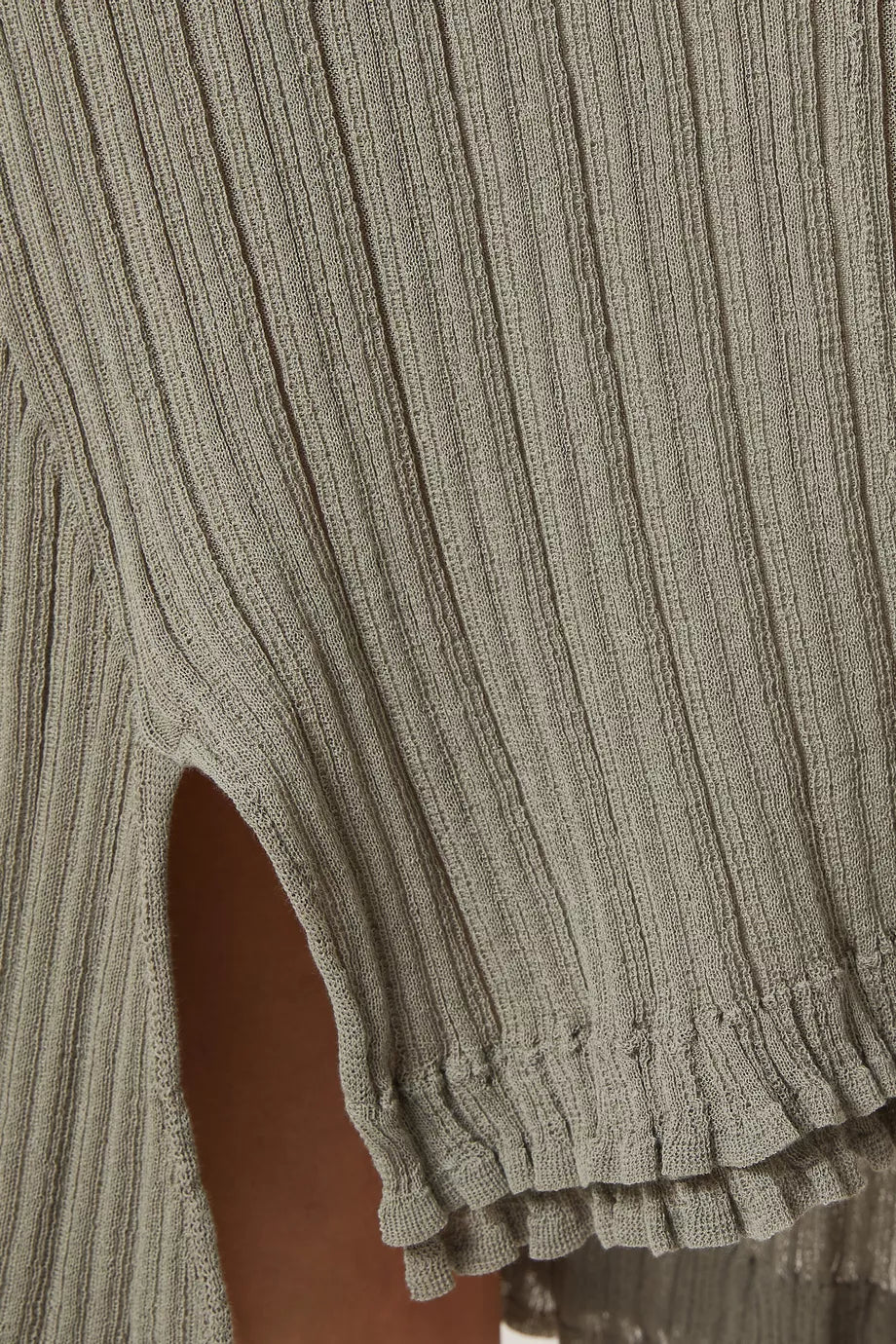 Sage ribbed long sleeve midi dress with asymmetrical hem — 3.1 Phillip Lim | Endless UAE