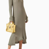 Sage ribbed long sleeve midi dress with asymmetrical hem — 3.1 Phillip Lim | Endless UAE
