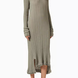 Sage ribbed long sleeve midi dress with asymmetrical hem — 3.1 Phillip Lim | Endless UAE