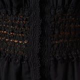 Black maxi dress with intricate lace cutout panel detail at waist — Charo Ruiz Ibiza | Endless UAE