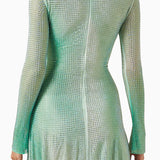 Contour-print Crystal-embellished Mini Dress