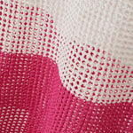 Lightweight knitted cover-up maxi dress in white and pink ombre pattern with open weave detail — PQ Swim | Endless UAE