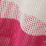 Lightweight knitted cover-up maxi dress in white and pink ombre pattern with open weave detail — PQ Swim | Endless UAE