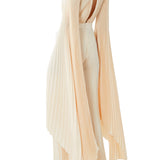 Palais Jumpsuit in cream pleated fabric with flowing cape sleeves — L'IDÉE | Endless UAE