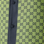 Black silk shirt with neon yellow GG monogram print and covered button placket — Gucci | Endless UAE