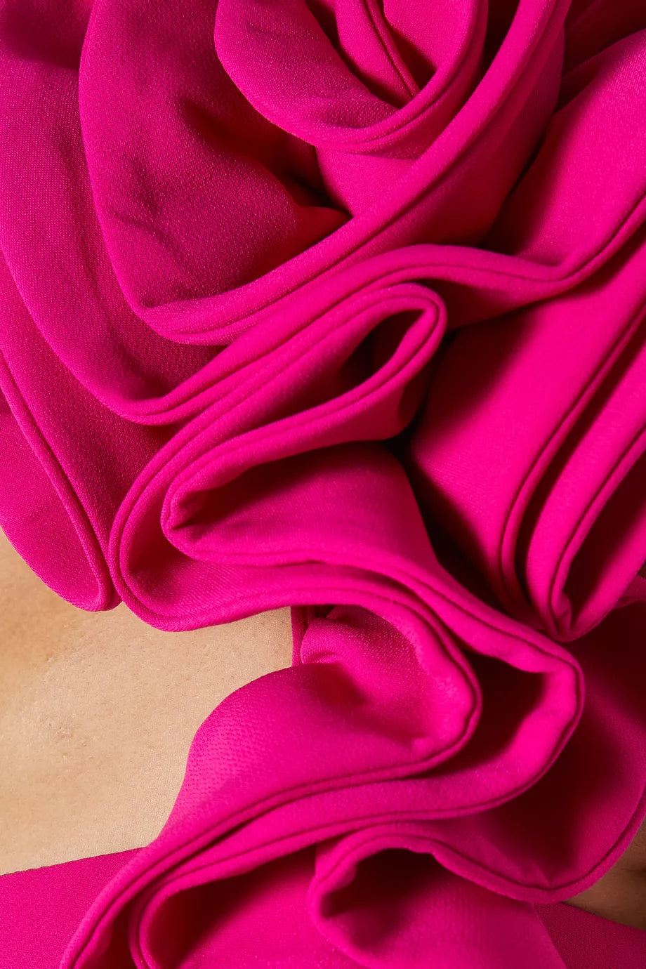 Magenta one-shoulder mermaid gown with ruffled detail — Jovani | Endless UAE