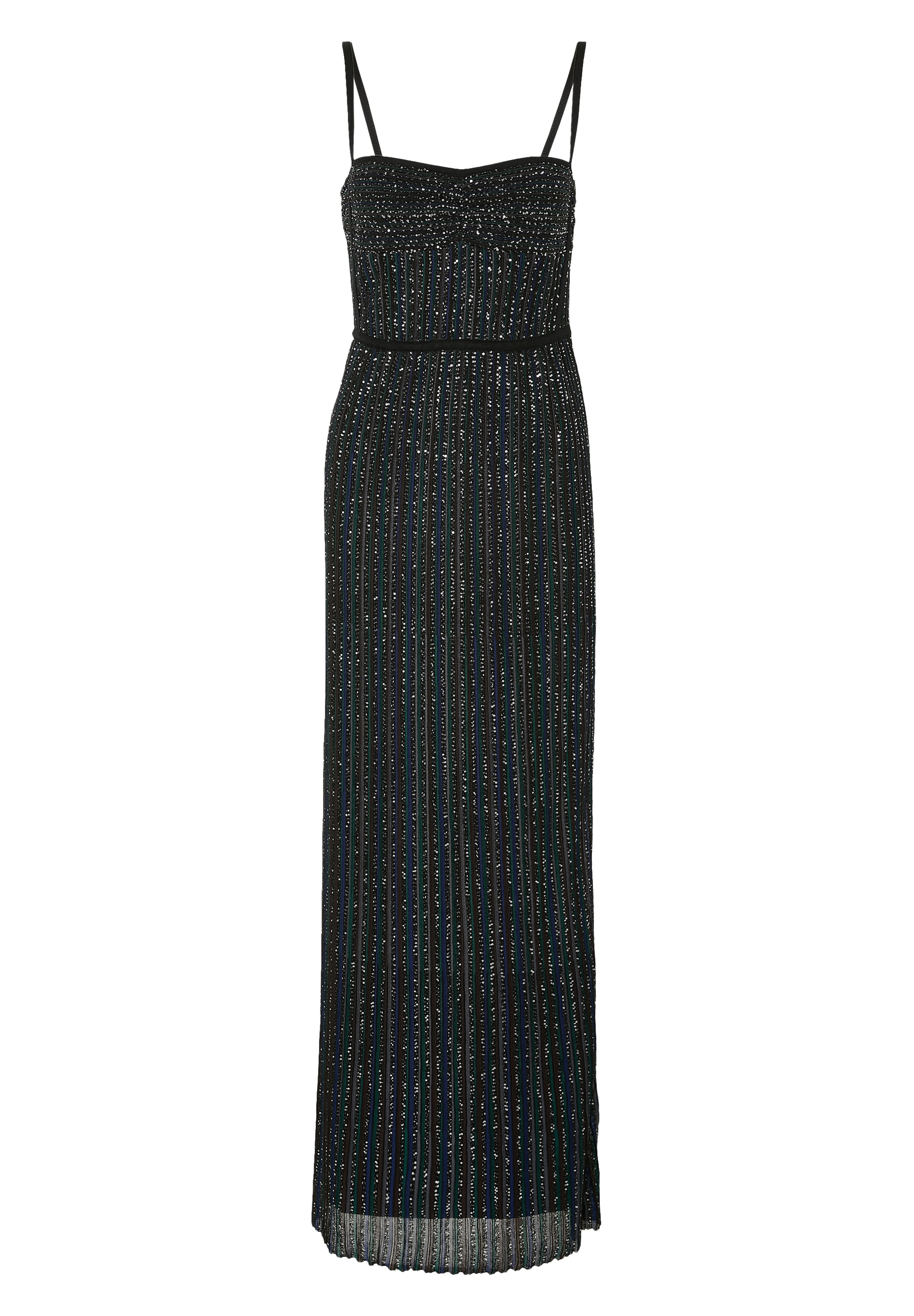 Black sequined sleeveless maxi dress with spaghetti straps — Missoni | Endless UAE
