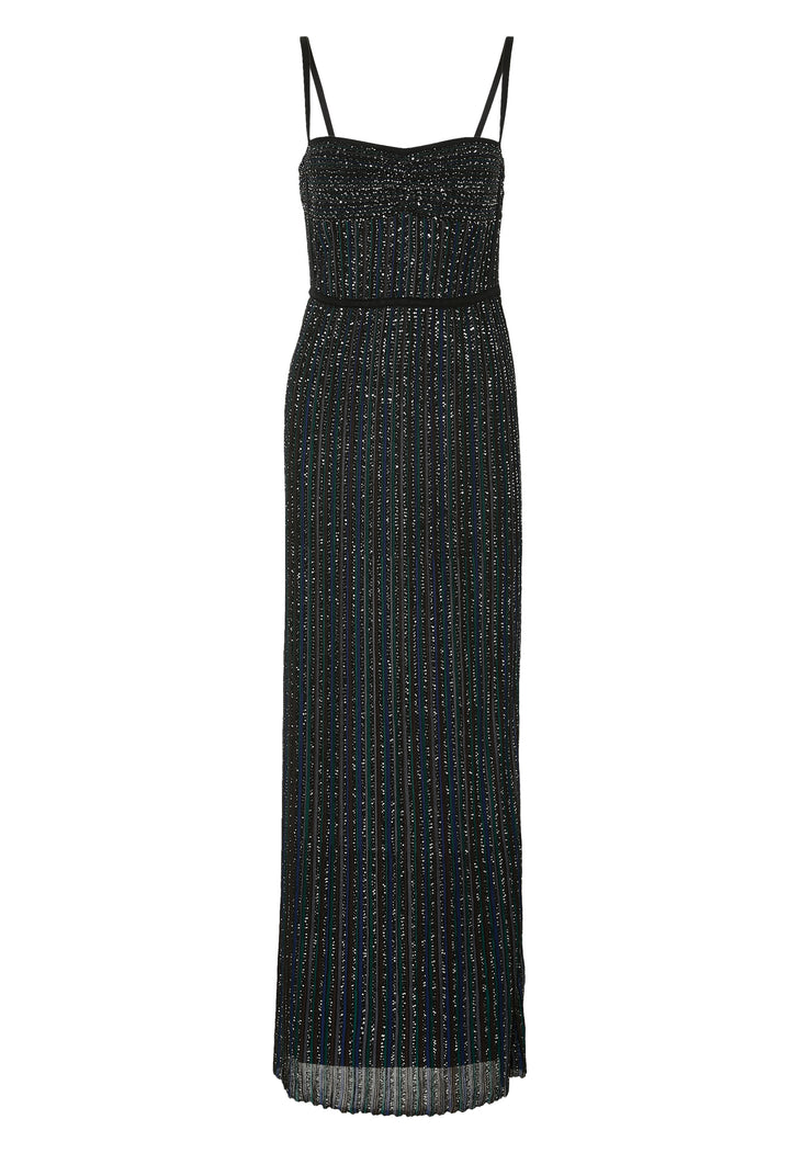 Black sequined sleeveless maxi dress with spaghetti straps — Missoni | Endless UAE