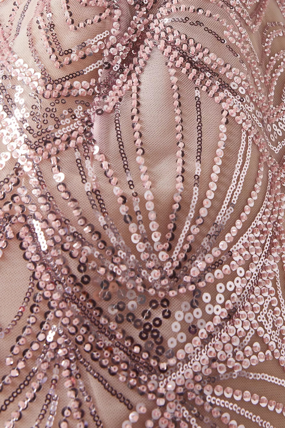 Giselle Embellished Mini Dress in blush pink with sequin detailing and scalloped hem — Bronx & Banco | Endless UAE