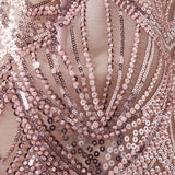 Giselle Embellished Mini Dress in blush pink with sequin detailing and scalloped hem — Bronx & Banco | Endless UAE