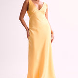 Nadia Maxi Satin Dress With Back Cowl