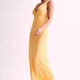 Nadia Maxi Satin Dress With Back Cowl