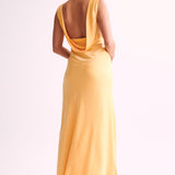 Nadia Maxi Satin Dress With Back Cowl