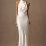 Esther Iridescent Satin Cowl Maxi Dress