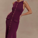 Sawyer Sleeveless Buttoned Maxi Dress