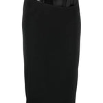 Black pencil skirt with cut-out waist detail and satin bow accent — Patrizia Pepe | Endless UAE