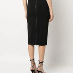 Black midi skirt with back zipper detail from coordinating two-piece set — Patrizia Pepe | Endless UAE
