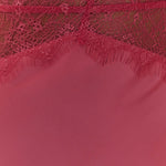 Pink halterneck maxi dress with lace waist detail and flowing satin skirt — Meshki | Endless UAE