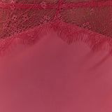 Pink halterneck maxi dress with lace waist detail and flowing satin skirt — Meshki | Endless UAE