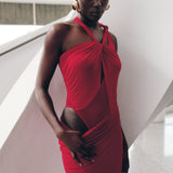 Edwina Knotted Mesh Maxi Dress