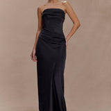 Jasmine Strapless Satin Maxi Dress