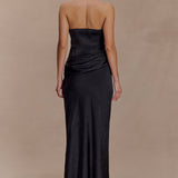 Jasmine Strapless Satin Maxi Dress