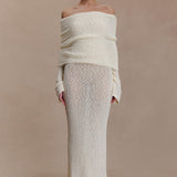 Marisol Off Shoulder Boucle Maxi Dress