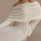 Marisol Off Shoulder Boucle Maxi Dress